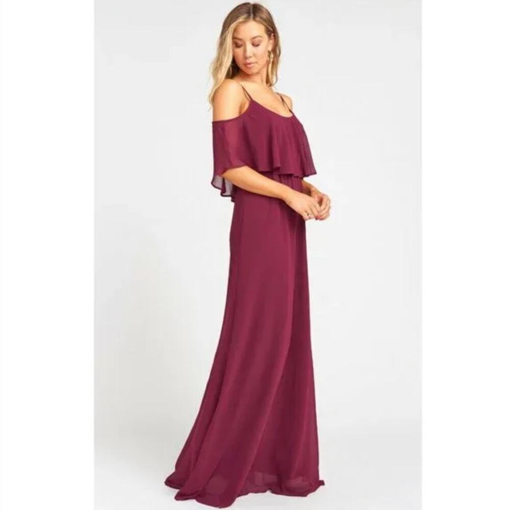 Show Me Your MuMu Caitlin Ruffle Maxi Dress Womens Size Small